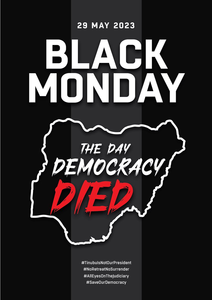 LeslieOkoh's tweet photo. RIP to Nigeria's democracy
Black Monday #blackmonday https://t.co/CrYtf5YDCT