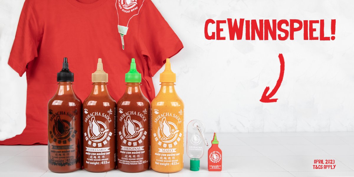 Großer Sriracha-Fan? Dann nichts wie los und mache bei unserem #Gewinnspiel mit!!
FOLLOW + RT für die Chance auf einen #GEWINN! 🔥
