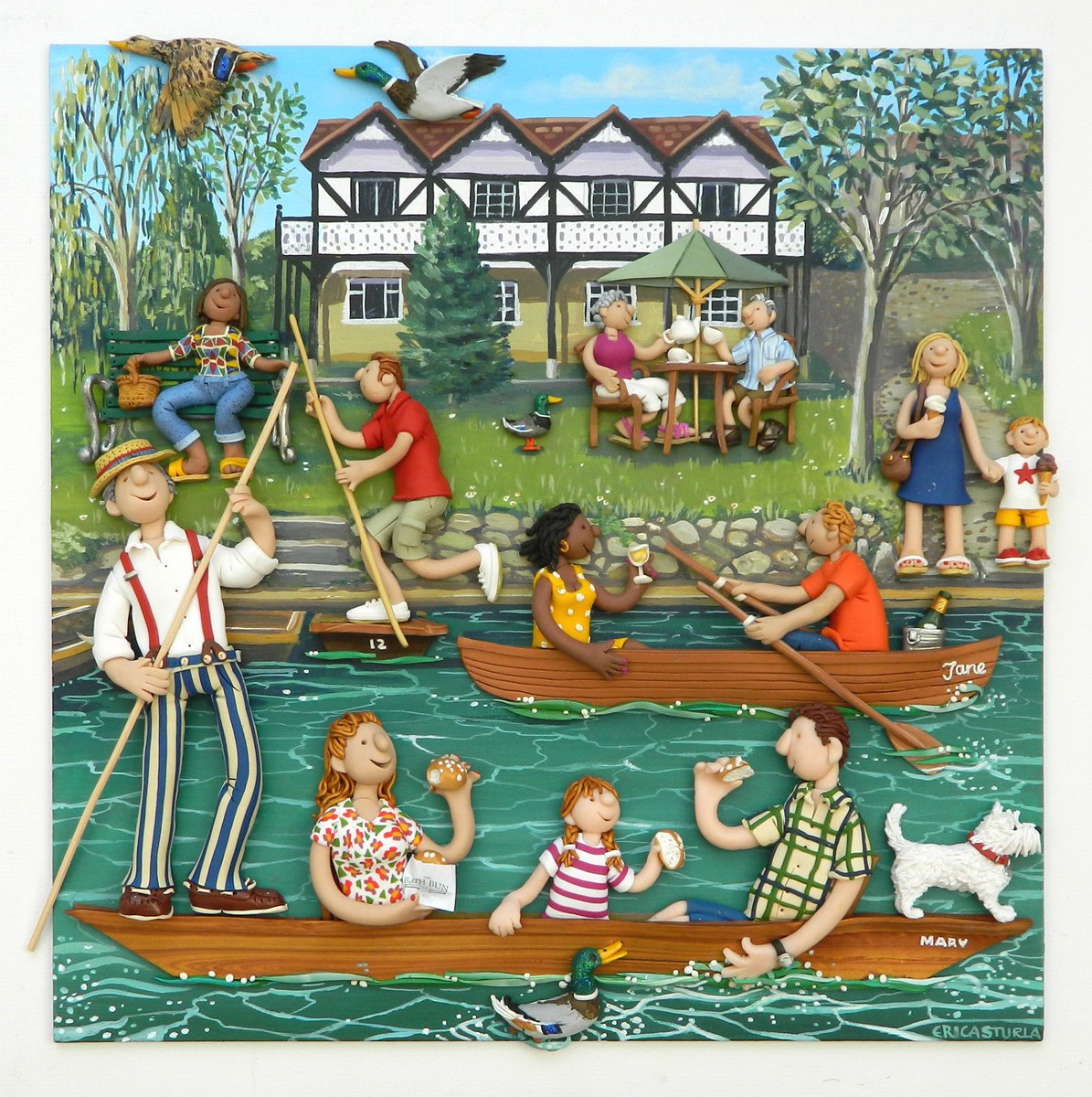 Wishing you a happy Bank Holiday Monday, whatever you may be doing! #bankholiday #summer #boating #riverside #bathsomerset #dayoff #polymerclay #polymerclayartist #originalart