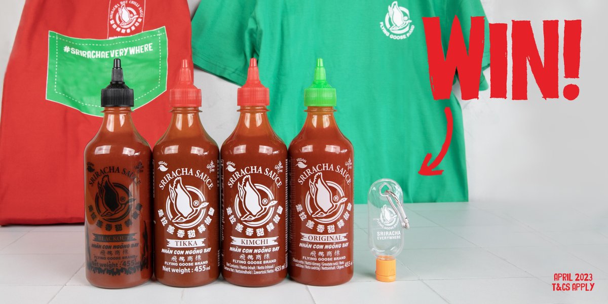 PSA for Sriracha fans - it's giveaway time! Make sure to FOLLOW + RT for your chance to #WIN some Flying Goose goodies! 🌶