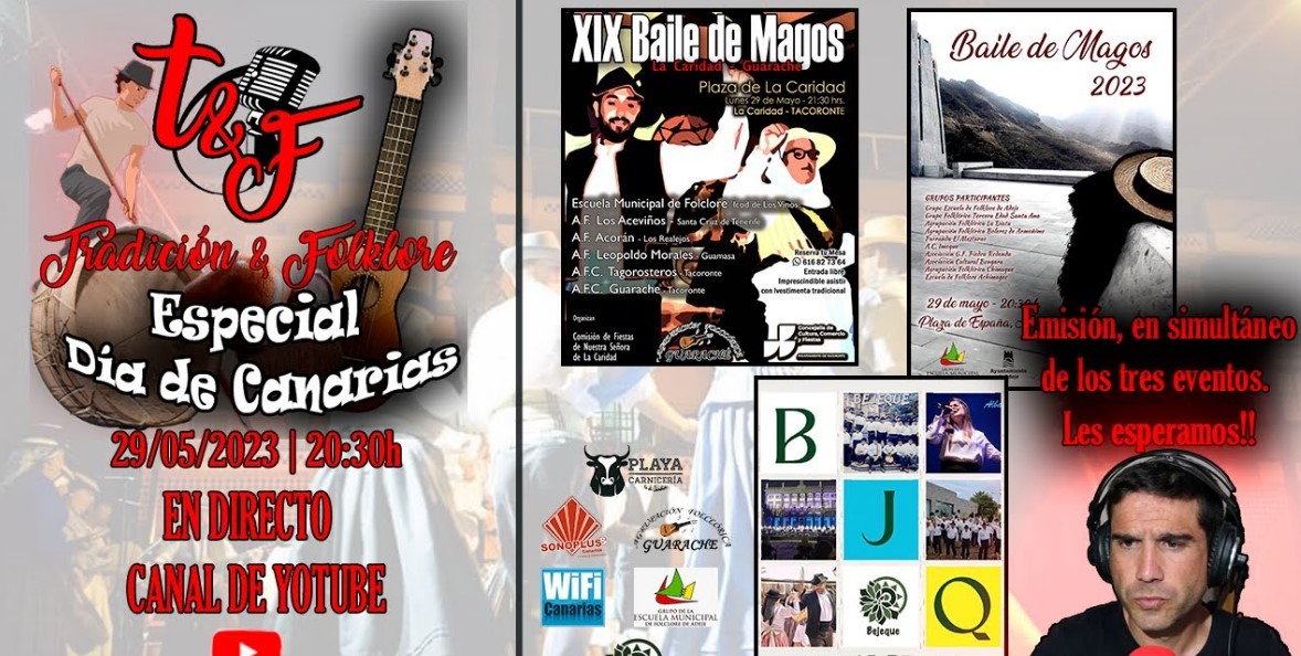 AFC_Guarache's tweet photo. Esta tarde nos vemos en nuestro XIX Baile de Magos La Caridad - Guarache ... 🎶🎶 Y para quien no pueda acudir, lo podrán seguir a través del Youtube de @TradiFolk  > #suscribirse al canal 

https://t.co/bGgpJLqEjN

#Tradición #Folclore #Guarache #Canarias #unidosporelfolclore https://t.co/licASeJInC