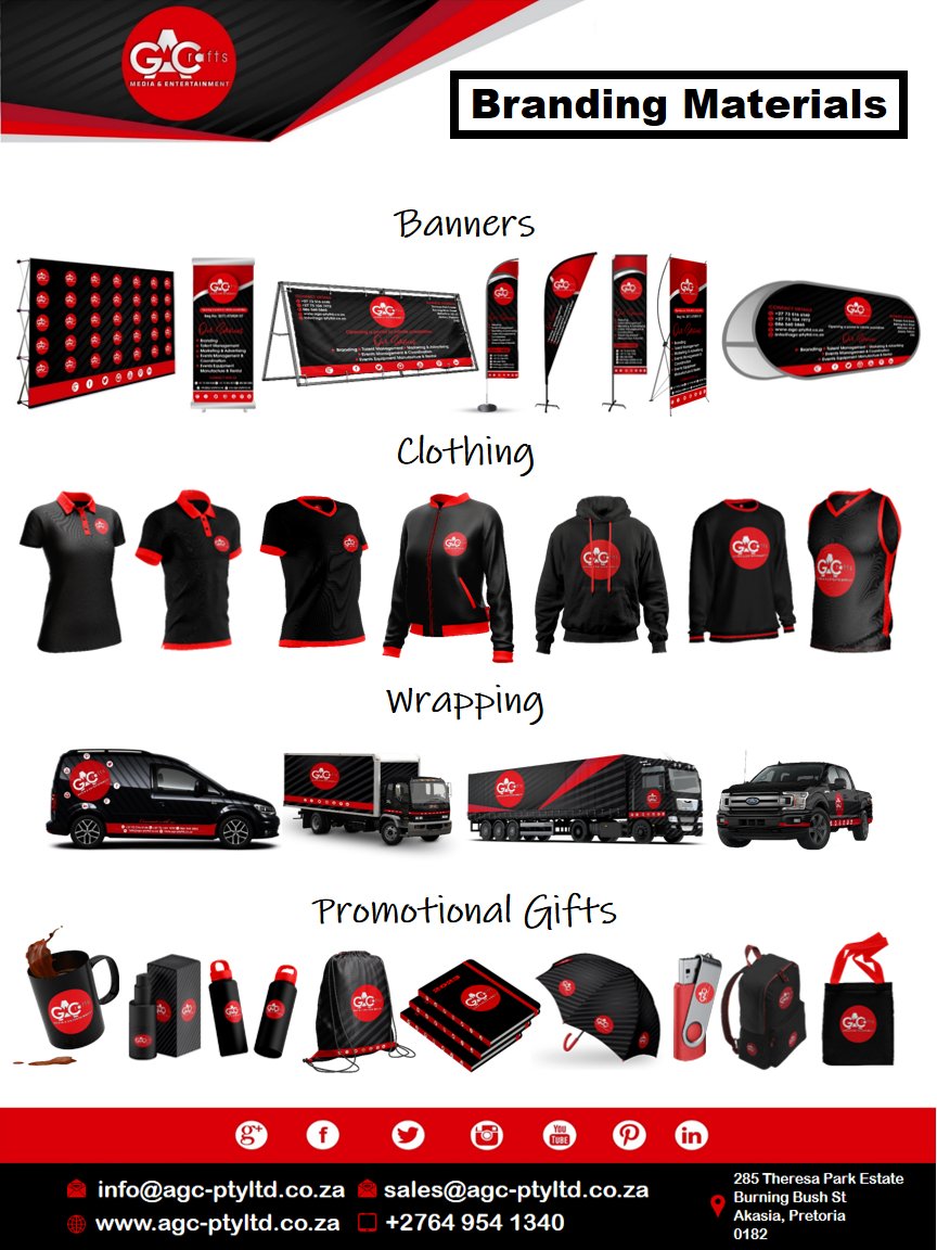 Joyce_Machedi's tweet photo. For quality Banners, Branded Clothing, Car Wrapping &amp; Promotional Gifts. Do get hold of us. 

📱: +2773 516 6140 | 📱: +2764 954 1340
🔗: https://t.co/mdOgDmZSB7 (WhatsApp 1)
🔗: https://t.co/K28sz0eFJc (WhatsApp 2) 
📧: info@agc-ptyltd.co.za | sales@agc-ptyltd.co.za https://t.co/Yf5OzptAHM