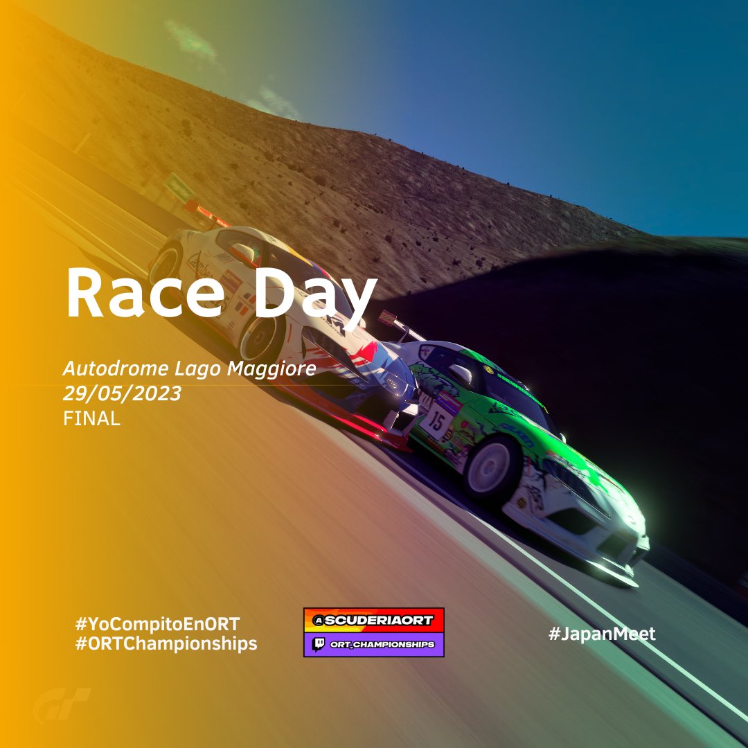 ☀️¡BUENOS DÍAS!☀️

Hoy tenemos el #GPFINAL de la #JapanMeet

📍| Autodrome Lago Maggiore 🇮🇹
⏰| 22:00
📺| Retransmisión en Twitch: twitch.tv/sgo_lobo

#YoCompitoEnORT
#ORTChampionships
