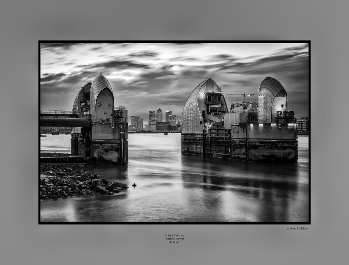 Lovely morning down by the Thames Barrier this morning...#London #thamesbarrier #riverthames# #blackandwhitephotography #monochrome #spring