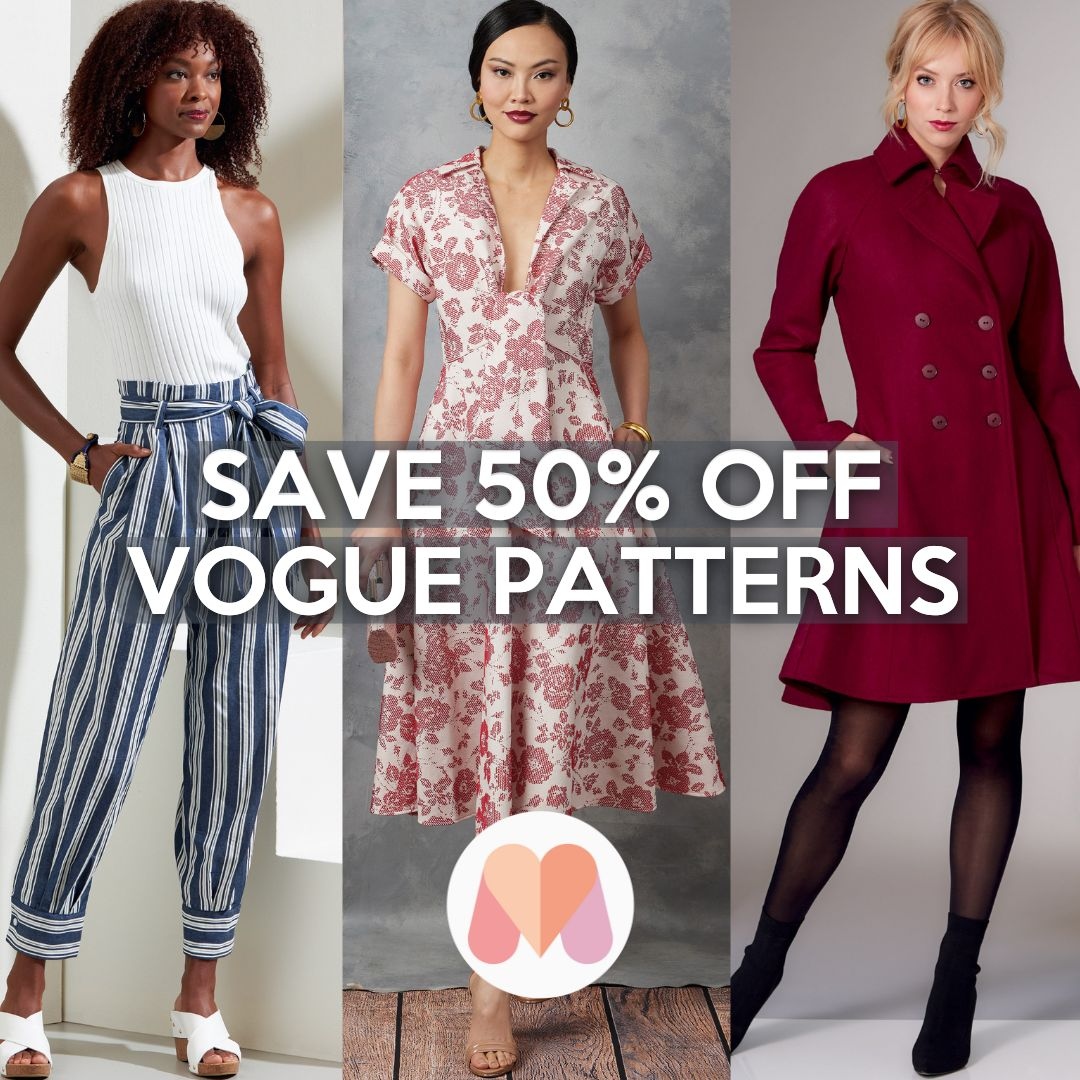 MinervaFabrics's tweet photo. The Vogue Patterns Half Price Sale ends at midnight tonight!⁠
⁠
Shop the range at https://t.co/eSEJFRxLZY
⁠
#Minerva #MinervaMakes #MinervaMakers #MinervaCommunity #SewingPattern #SewingPatterns #VoguePatterns #VogueSale #Vintage #VintageLover #VintagePatterns https://t.co/Ozxrr4E1MA