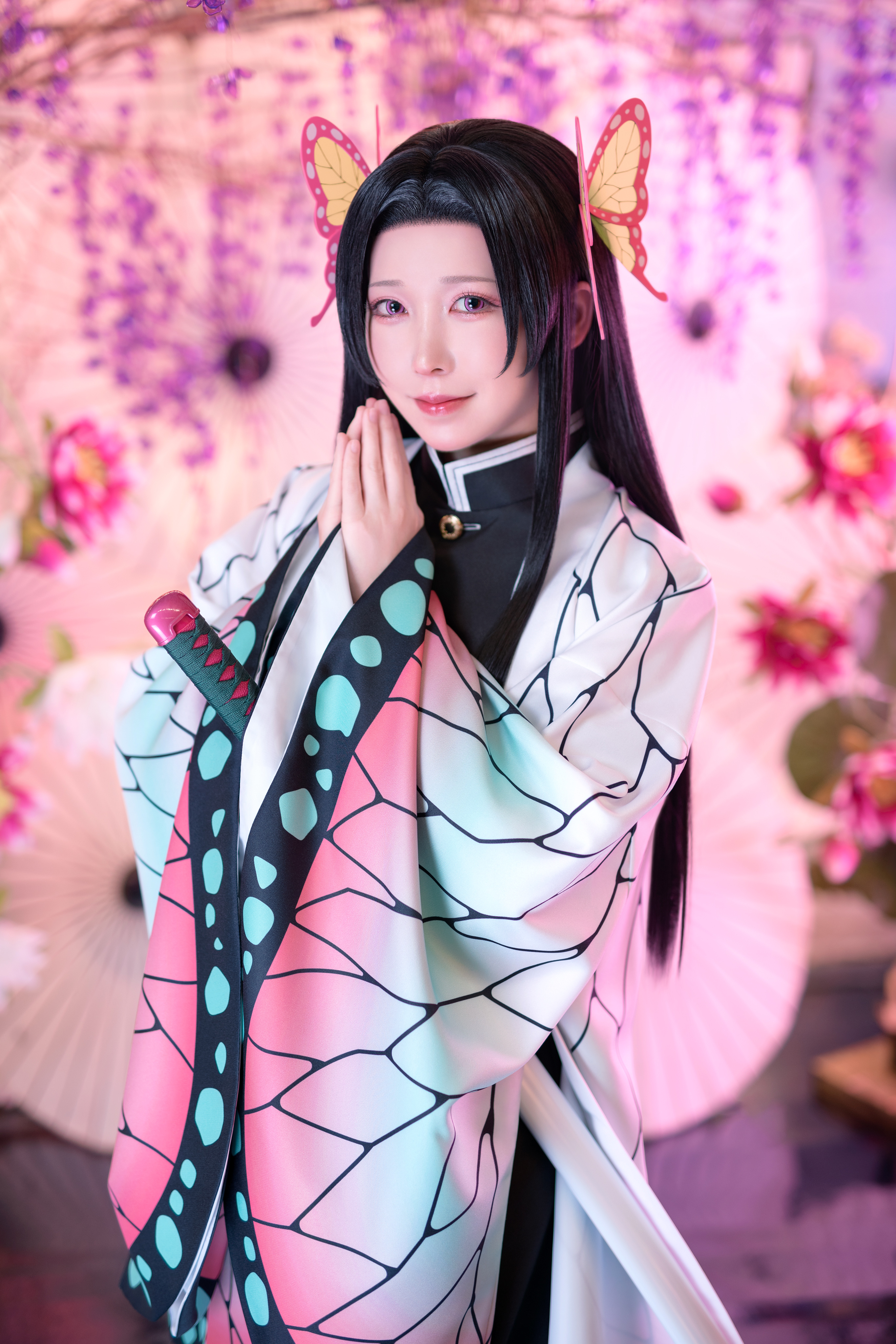 【コスプレ衣装一式】鬼滅の刃/胡蝶カナエ(しのぶ) 鬼滅の刃 コスプレ 胡蝶カナエ 胡蝶しのぶ 胡蝶カナエ（こちょうかなえ