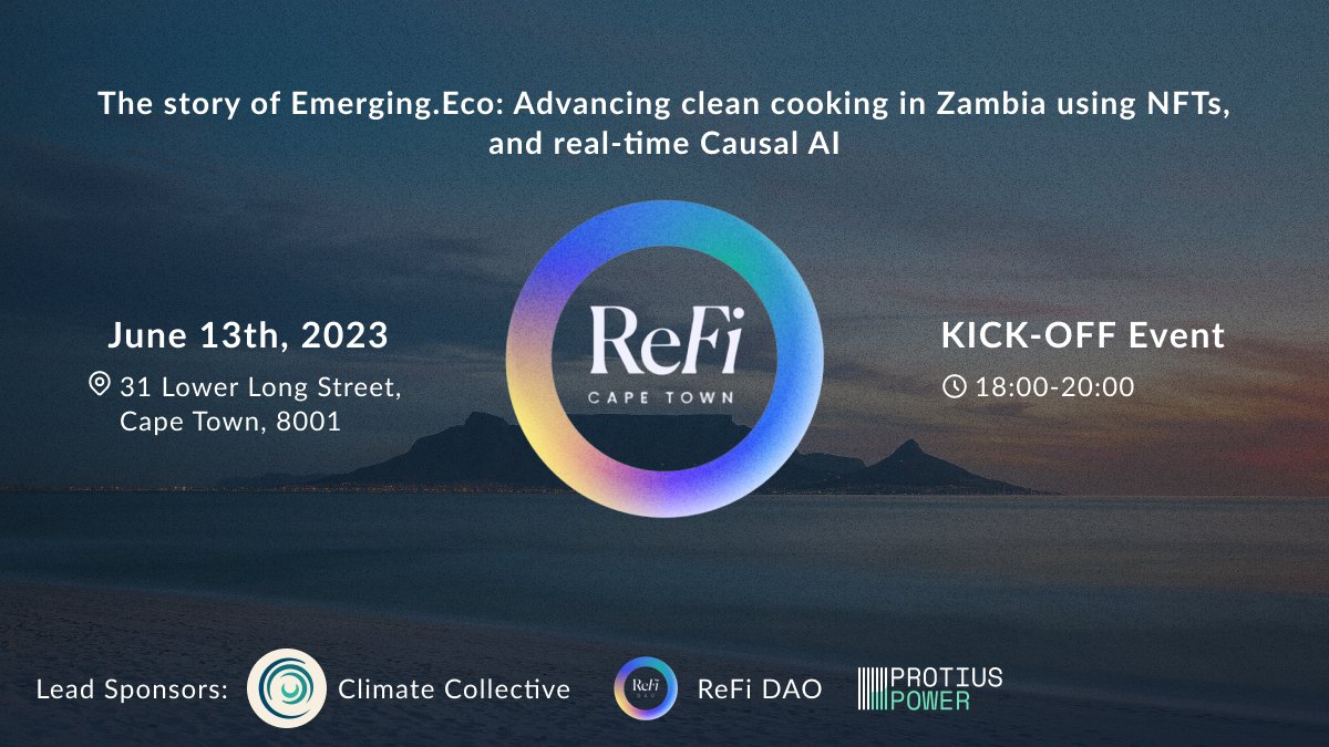 reficapetown's tweet photo. 📢 Join us for our ReFi Cape Town kick-off event on the 13th of June! We are super exited for this one. Be sure to save the date!  Rsvp here: https://t.co/ipn8TTJlHA… https://t.co/6GwiJ2UPHY
