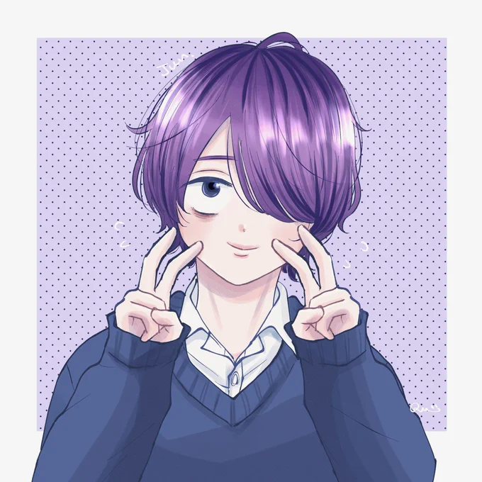 地味男くんは紫なイメージです#創作BL#モテ男くんと地味男くん 