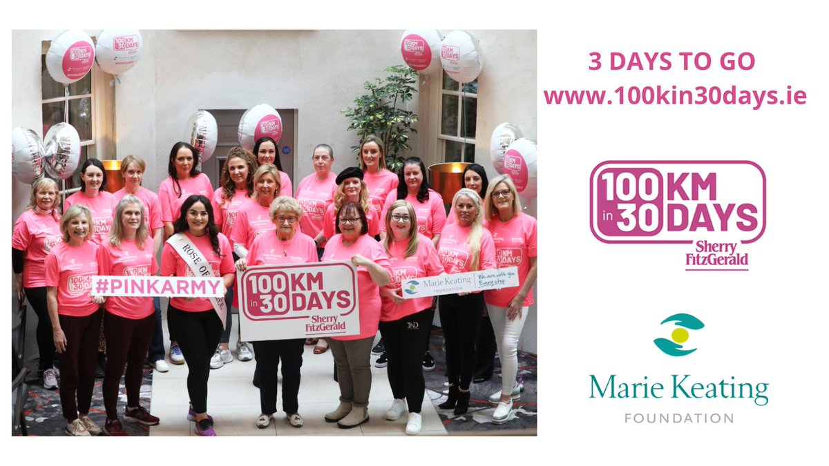 Marie Keating Foundation (@mariekeating) on Twitter photo Register now and join the incredible #PinkArmy supporting our vital breast cancer services around Ireland.
Join us this June 1st and register now by clicking this link
100kin30days.ie
<a href="/100kin30days/">100kin30days</a>
<a href="/Sherry_Fitz/">Sherry FitzGerald</a>
@GrantedProductions
#BreastCancerSupport #BreastCancer Register now and join the incredible #PinkArmy supporting our vital breast cancer services around Ireland.
Join us this June 1st and register now by clicking this link
100kin30days.ie
<a href="/100kin30days/">100kin30days</a>
<a href="/Sherry_Fitz/">Sherry FitzGerald</a>
@GrantedProductions
#BreastCancerSupport #BreastCancer