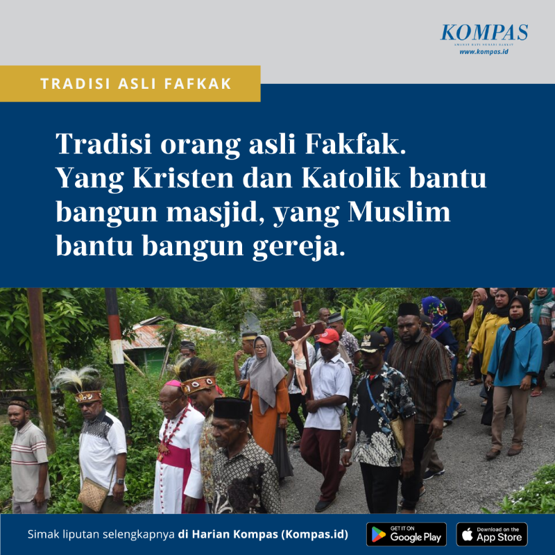 hariankompas's tweet photo. Jelang Idul Fitri, pemuda gereja bersama kaum Muslim berpawai obor. Saat Natal, ibu-ibu Muslim mengirim makanan kepada umat Kristiani yang sibuk di gereja. Bagaimana masyarakat Fakfak menjaga kerukunan antaragama? 

Baca liputannya di Harian Kompas (https://t.co/Z6bhYbEJRg).