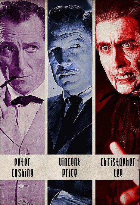 'The Unholy Trinity!' #PeterCushing #VincentPrice #ChristopherLee 🧛‍♂️🩸💀👻🪦⚰️🖤🦇