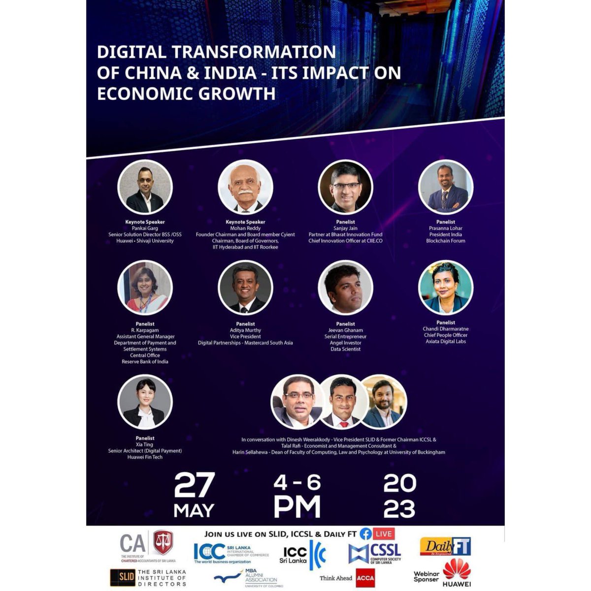 An informative session on “ Digital Transformation of China &amp; India - Its Impact on Economic Growth “ was broadcasted on Saturday, the 27th of May. 
Appended link below to access the recording. 

Link : fb.me/e/15Y95GLte