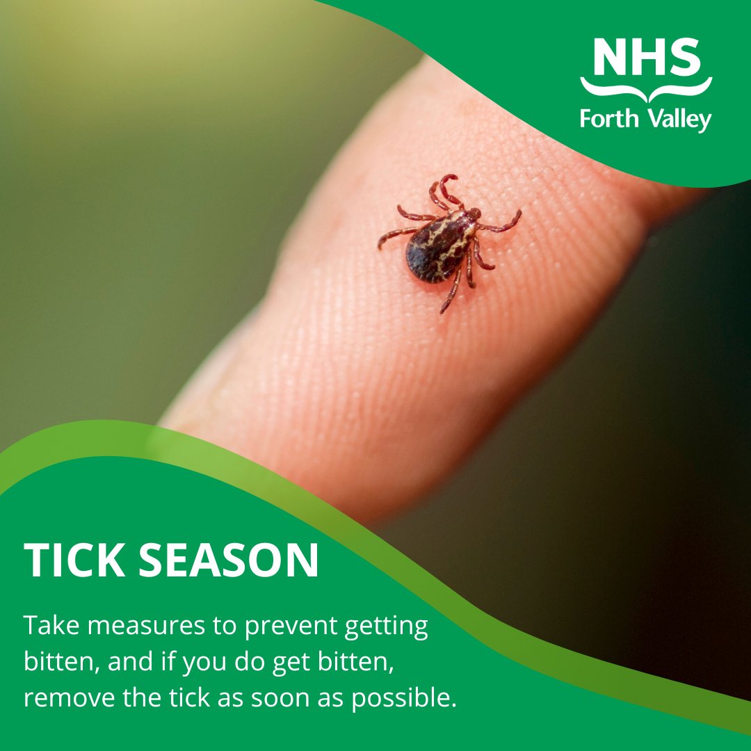 If you’re spending time outdoors this summer, be tick aware. Take measures to prevent getting bitten, and if you do get bitten, remove the tick as soon as possible.

More information - nhsinform.scot/lyme-disease