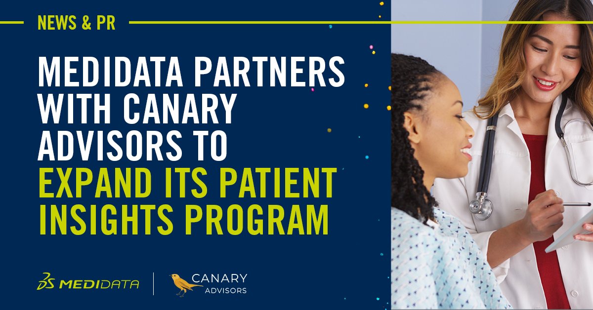 I’m thrilled to announce @Medidata’s new partnership with Canary Advisors! It will boost my company’s offerings in patient-centric #ClinicalStudies & empathetic #technology design. Learn more: mdso.io/kl4