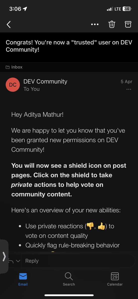 adii_mathur's tweet photo. Excited to share that I’ve been recognised as a Trusted User on @ThePracticalDev
Looking forward to contributing, learning and sharing insights with fellow tech enthusiasts.
#DEVCommunity #trusteduser https://t.co/e6GRtRM8lo