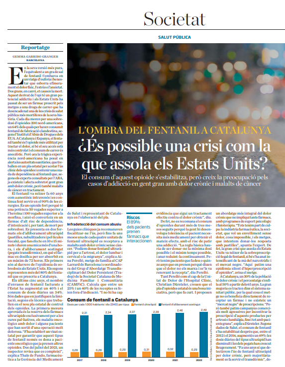 CAMFiC's tweet photo. ▶️L'ombra del fetanil a Catalunya via @diariARA amb declaracions d'@aperebrat @tradopcamfic 👇
🗣️"A una persona de 40 anys amb una hèrnia li donarem opioides durant quaranta anys? El dolor serà el mateix, però el tindrem addicte" https://t.co/0RZlA0OkON