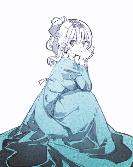 お絵描き。ロング丈は正義。
