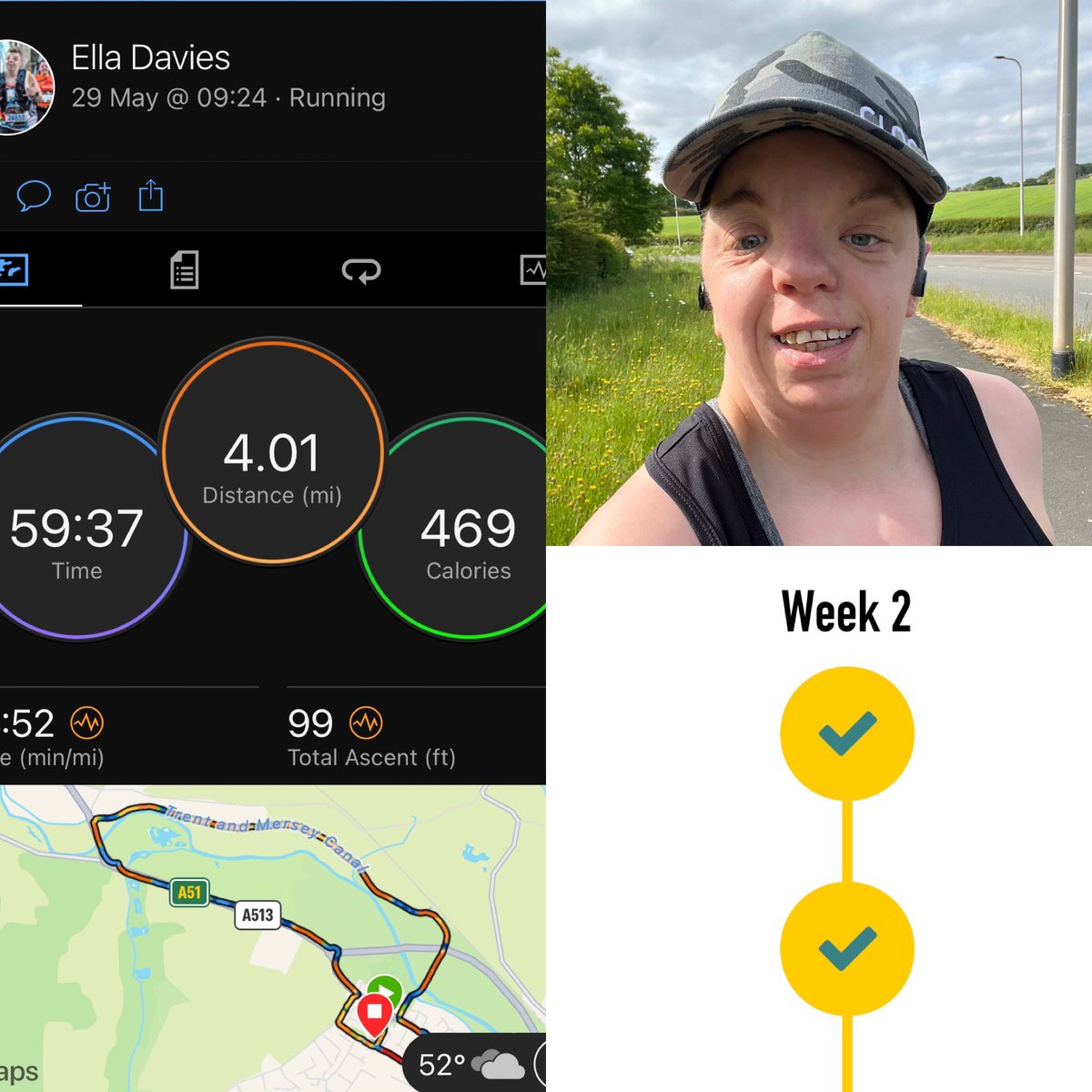 An unexpected fab 4 miles. Completed couch to 5k wk2 run2 and was feeling so good I  just carried on. Was running with a spring in my step wonder whether it was the sense of relief from yesterdays football #ukrunchat