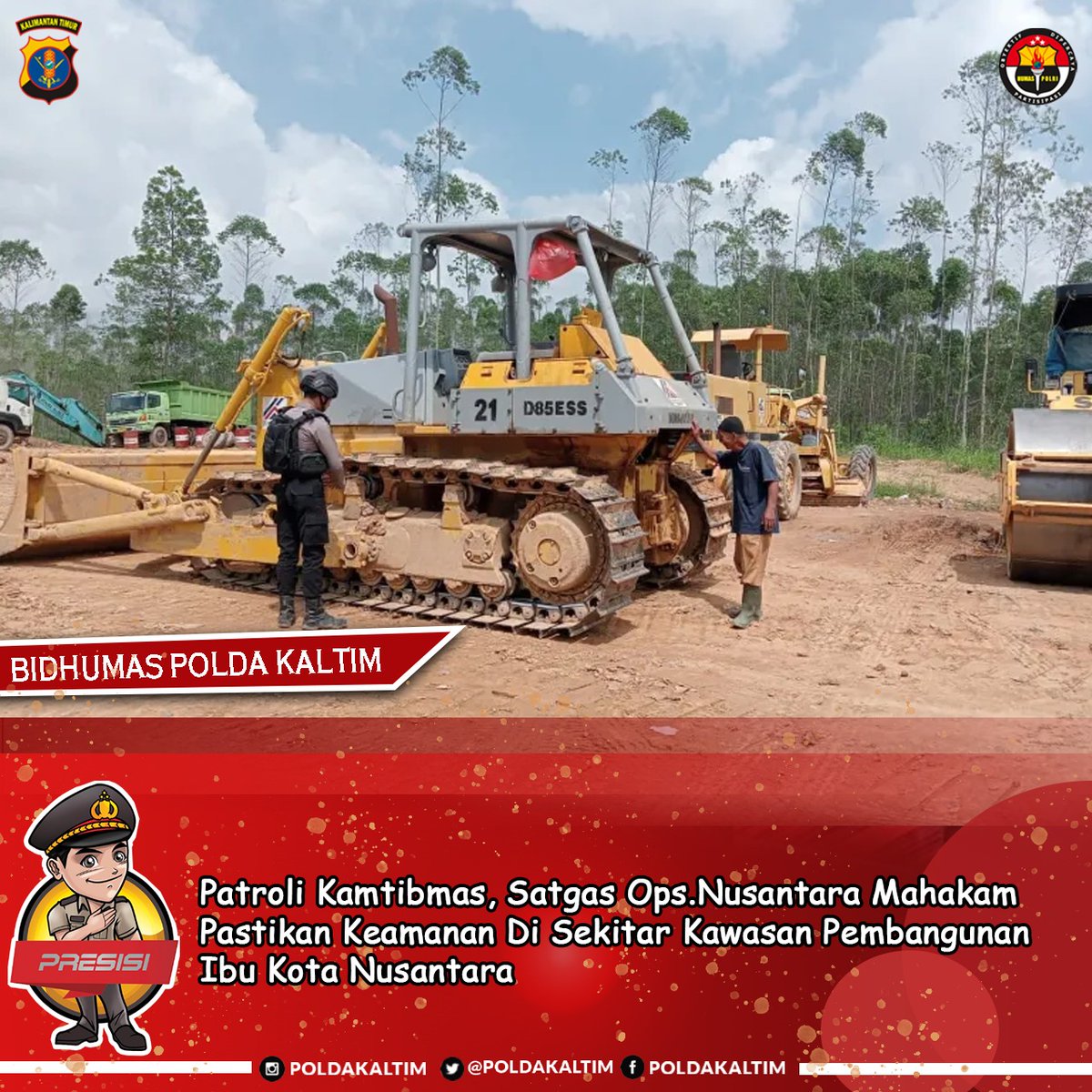 Poldakaltim's tweet photo. https://t.co/qjkwY1aqAN, PPU – Personil Satuan Tugas Operasi Nusantara Mahakam Polda Kaltim melaksanakan patroli sambang kamtibmas serta pengamanan di beberapa titik penting di kawasan Ibu Kota Negara (IKN).
#polrespaser #polresppu #polresmahakamulu https://t.co/XcP7Wj7FMC