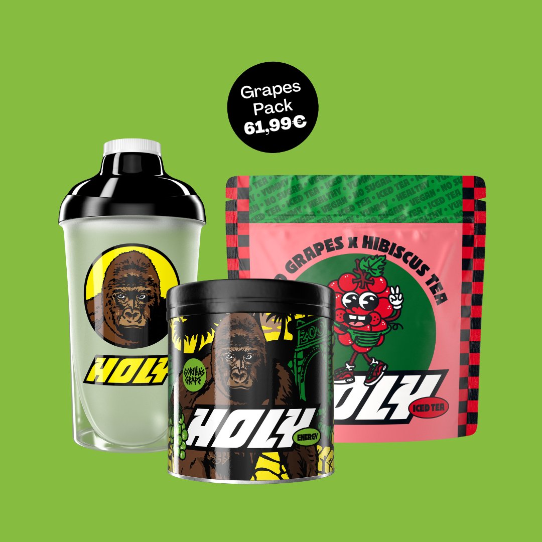 C'est aujourd'hui à 16 heures que ça commence ! 🙌
 
Notre Gorilla's Grape au raisin vert. Et en plus : notre nouveau HOLY Iced Tea® au raisin rouge. 🍇 

Nous avons à nouveau des packs pour toi : tu peux ainsi t'assurer nos nouvelles saveurs avec jusqu'à 21% de réduction ! 🚀