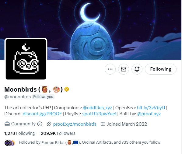 Thanks for following😆 <a href="/moonbirds/">Moonbirds</a> 
It's a great start to the week!