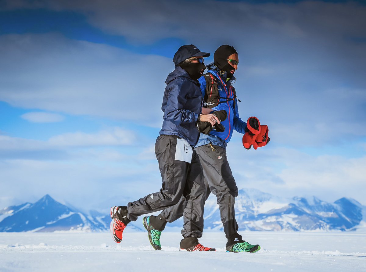 AntarcticaSport's tweet photo. Ireland’s @KaneSinead is the first &amp; only blind woman to run a marathon on the continent of #Antarctica. She completed the distance, along with her guide @johnoregan777 , at Union Glacier on 23rd January 2017. 📸Copyright Mark Conlon , Rodolfo Soto . #running #marathon #athletics https://t.co/2FddQplUCy