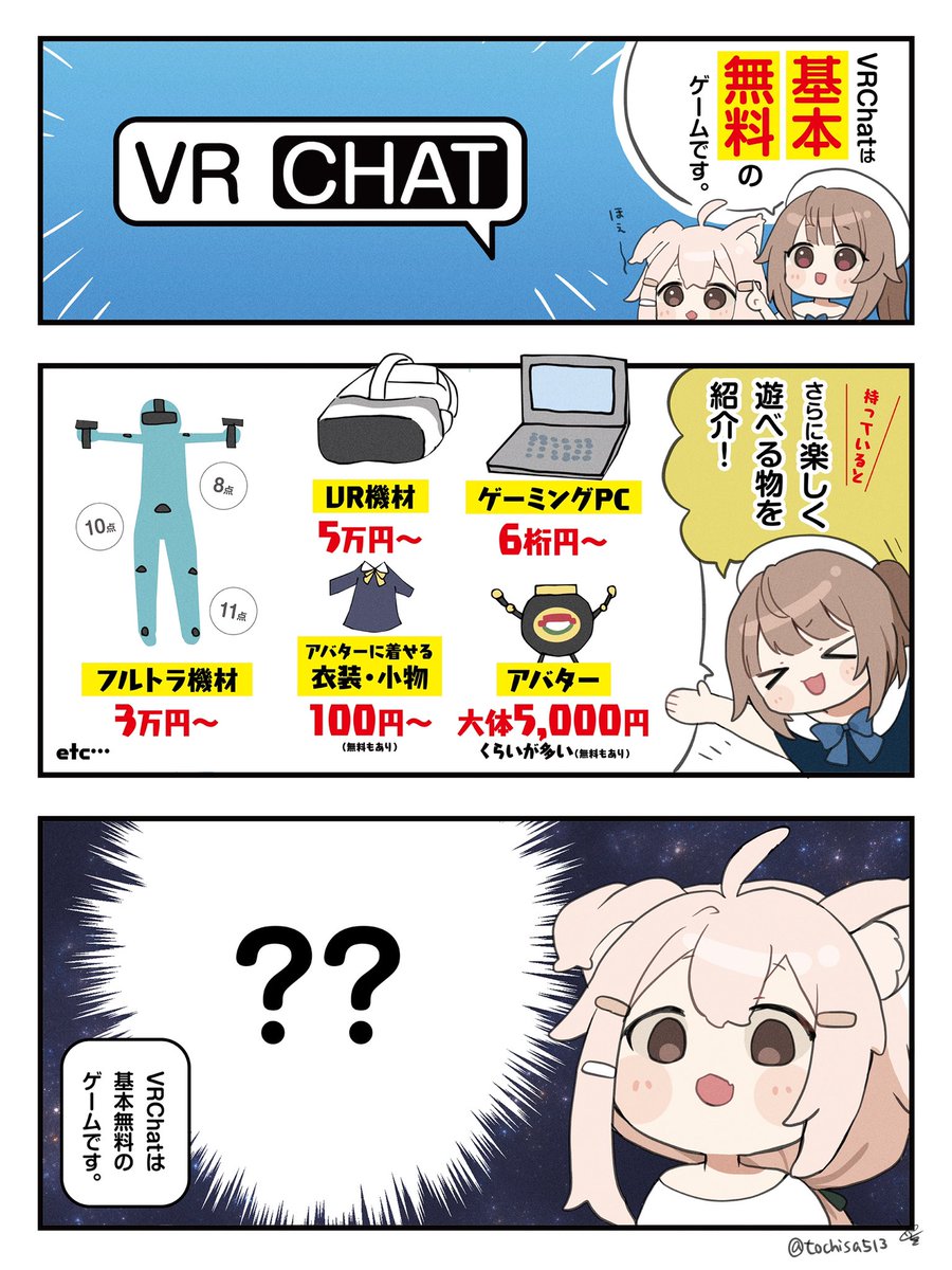 ※VRChatは基本無料のゲームです。
#VRC漫画