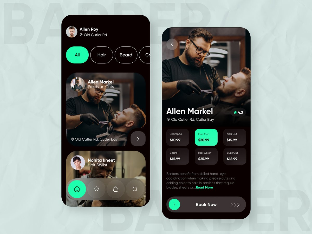ElenaLupprich's tweet photo. Struggling with barber scheduling? Our app tackles it all! π―
https://t.co/WJfi6b4NTD
User-friendly interface, seamless booking, captivating colors.
Empower barbers for exceptional services.π·
#BarberAppUI #AppDesign #UIUXDesign #Dribbble https://t.co/Fs32pVY6nb