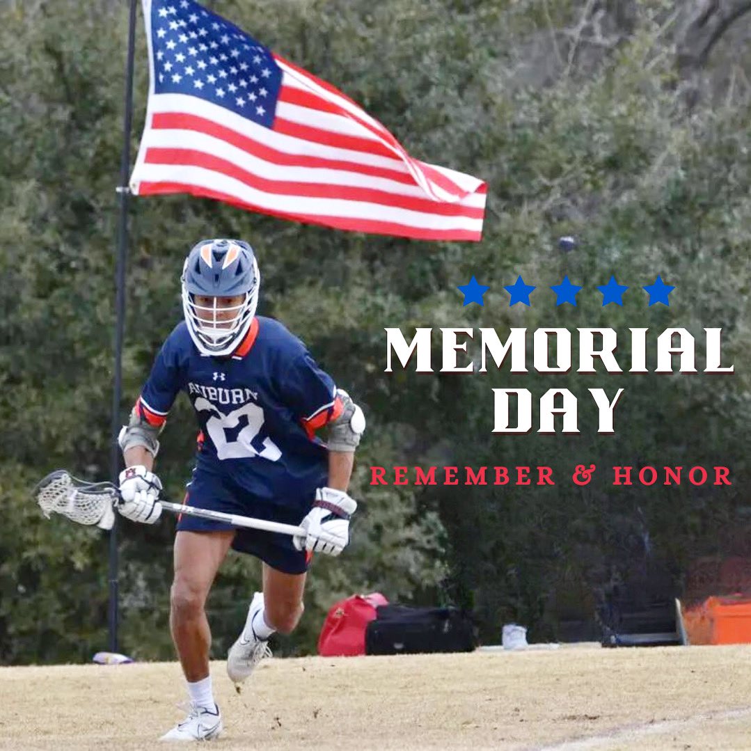 AULacrosse's tweet photo. Thankful for the brave men and women who protect our freedom. Happy Memorial Day from AU Lacrosse https://t.co/PwNlArnsxH