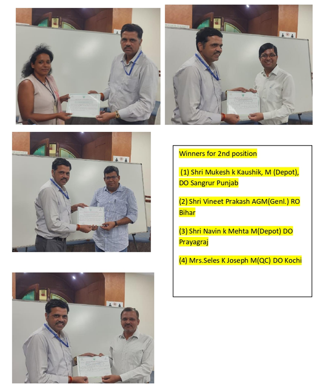 Congratulations to Winners of 9th Awareness Quiz on #Millets held on 26.05.2023. Total 53 officers on training at IFS participated in the quiz. Four winners for 2nd position