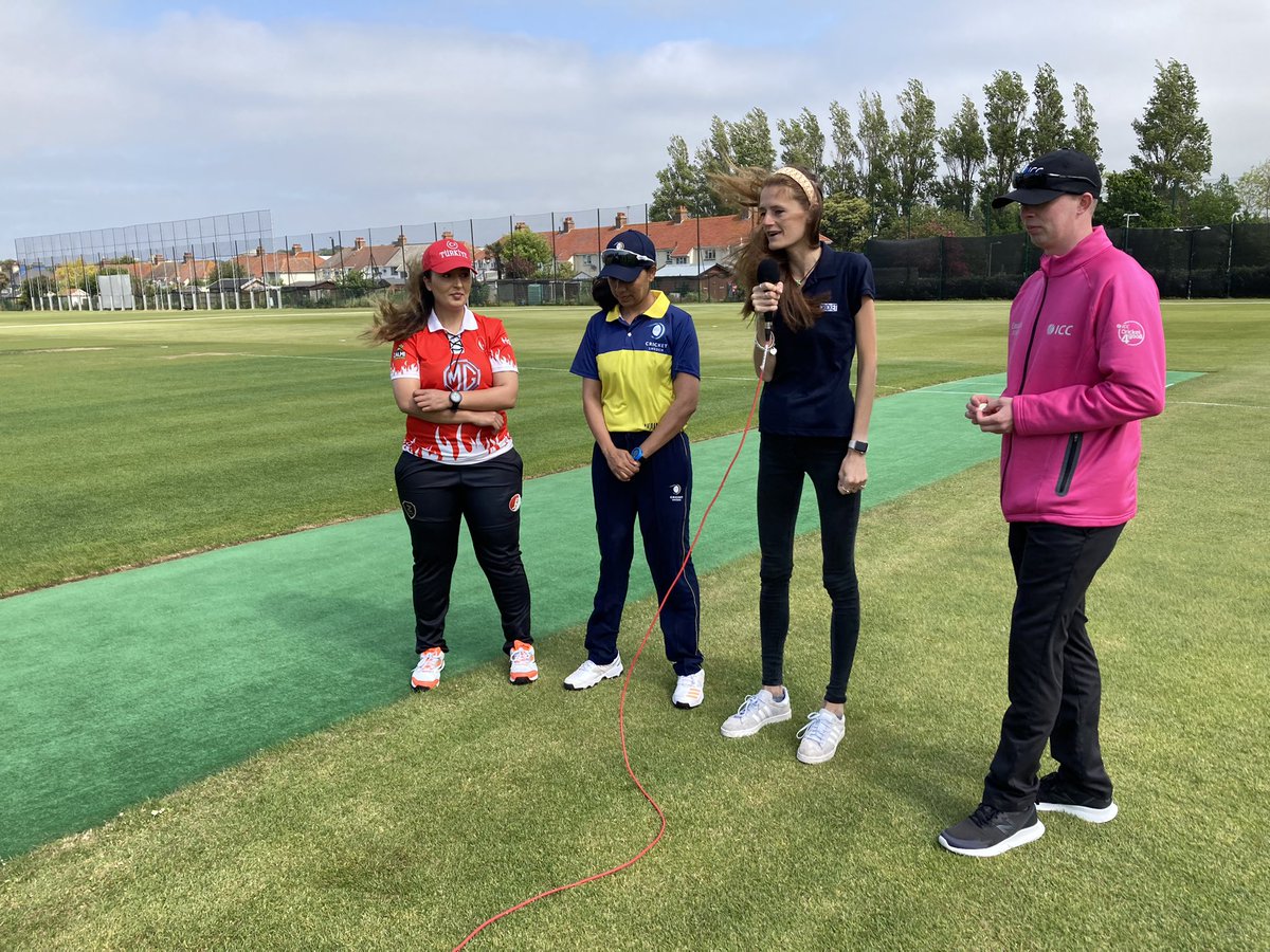 What a day for women’s cricket in Europe. Turkey vs Sweden and Jersey vs Italy this morning. Momentous occasion for all four teams as they make their debut in the ICC pathway. Currently at a very windy FB fields for Turkey vs Sweden.