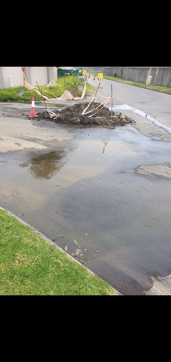 IB_Myburgh22's tweet photo. @CoE_Call_Centre   Hi, burst pipe from previous repair in middle of road. Water streaming down the road. Address is 66 Aitken Road, Eastleigh Ridge,  Edenvale. Please assist. https://t.co/RUWkeIOFBT