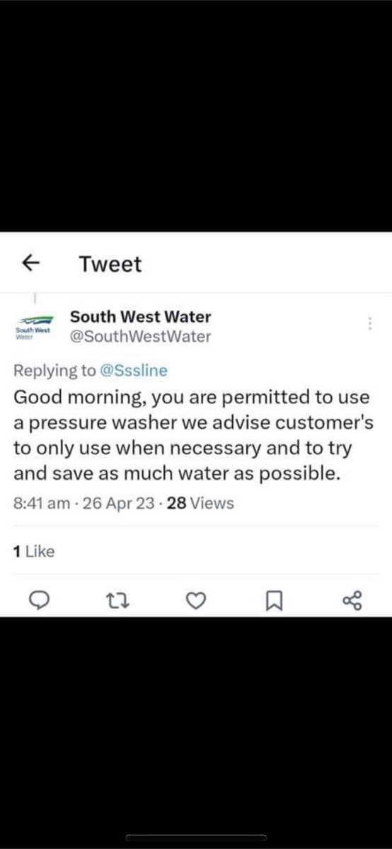 nitrotaff's tweet image. Good morning @SWWHelp 
I've been hearing clonficting things about using a jet wash while we have this hosepipe ban.
Some are saying you can and others saying you can't including something on twitter see pic.
Can you clarify please.