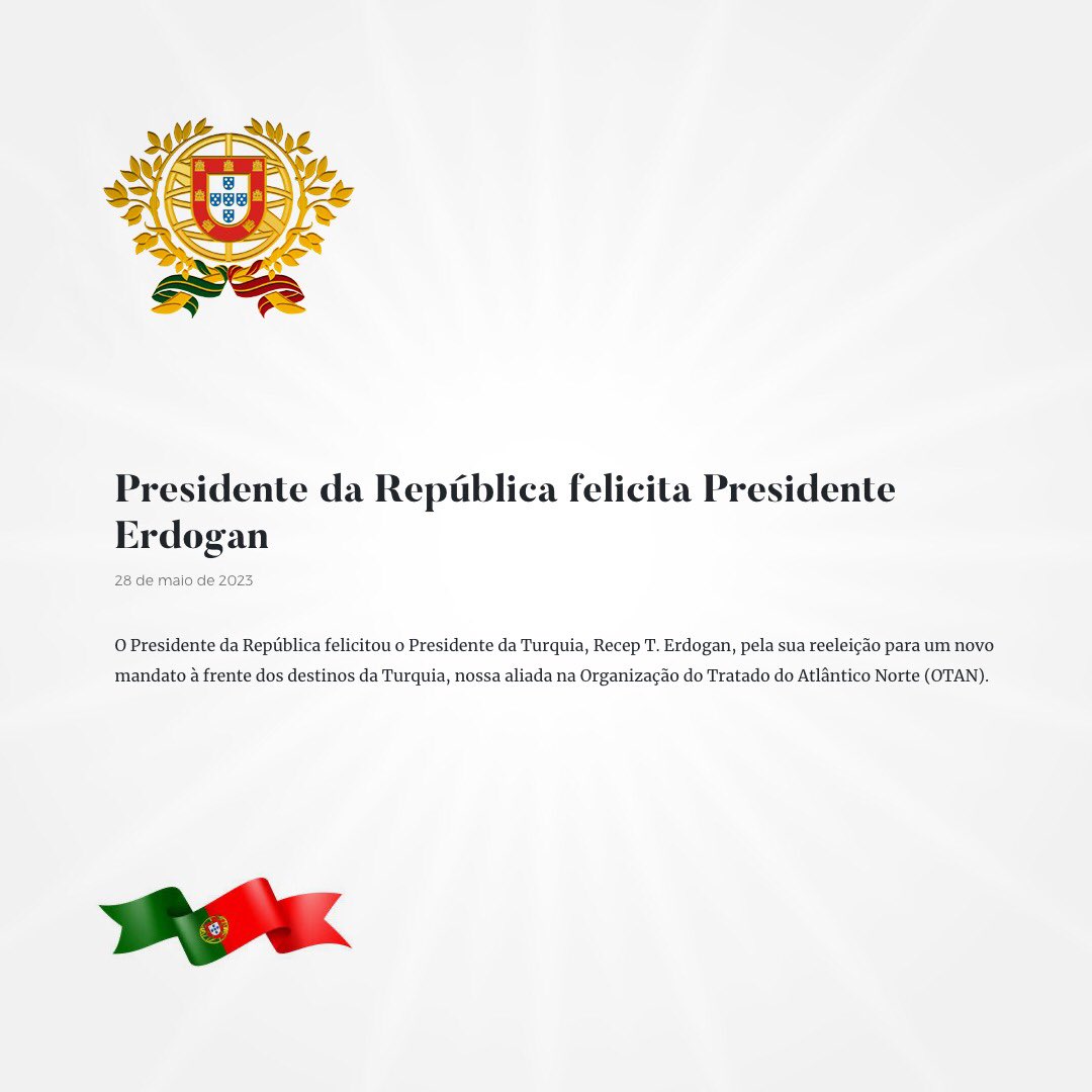 Obrigado, Senhor Presidente Marcelo Rebelo da Sousa 🇹🇷🇵🇹 <a href="/presidencia/">Presidência da República Portuguesa</a>