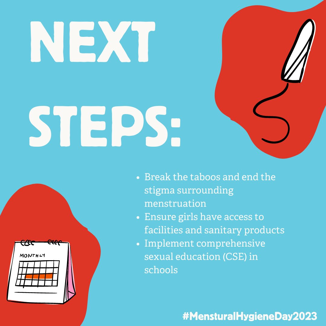 GirlsNotBrides's tweet photo. ✨Happy #MenstrualHygieneDay2023!✨
Yesterday, we celebrated #MHDay2023, a global movement advocating for safe menstrual products, comprehensive sexual education, and facilities, and breaking stigmas.
Swipe left to discover the link between menstrual hygiene and child marriage. https://t.co/sGYw76BHDV