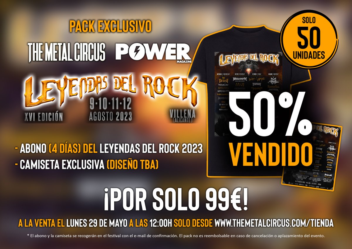 TheMetalCircus's tweet photo. Más del 50% vendido en 5 minutos! Gracias! https://t.co/onPkhtfWI9