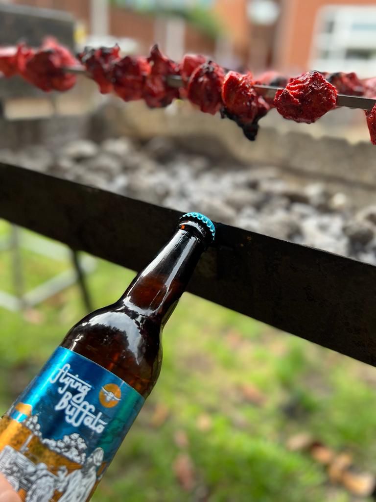Did you know that this #BankHoliday Monday is the start of #NationalBBQWeek? 😀  

You need two things for the perfect BBQ - Some quality meat and ice-cold Flying Buffalo! 🍻 🍗  

#Monday #FlyingBuffalo #Beer #Lager