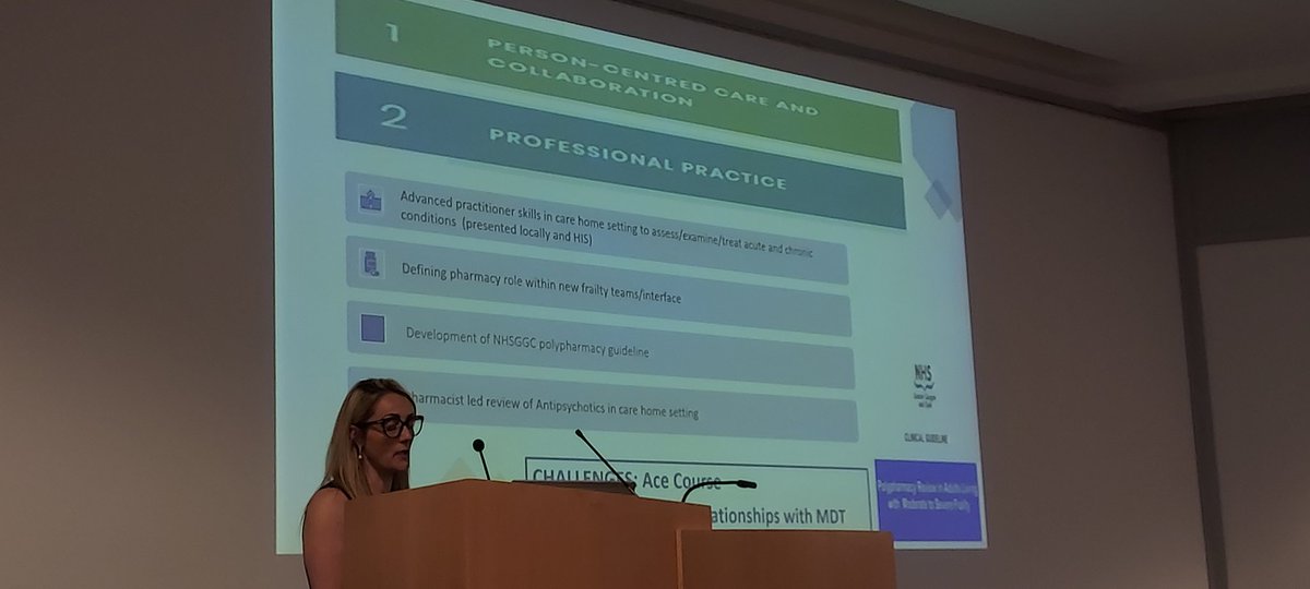 anne_h_thom's tweet photo. @leannemcgill1 talks about her experiences of the #innovative #consultantpharmacist development post to support #frailty over first 6mths across the #pillarsofpractice https://t.co/mROF9ygHdV
