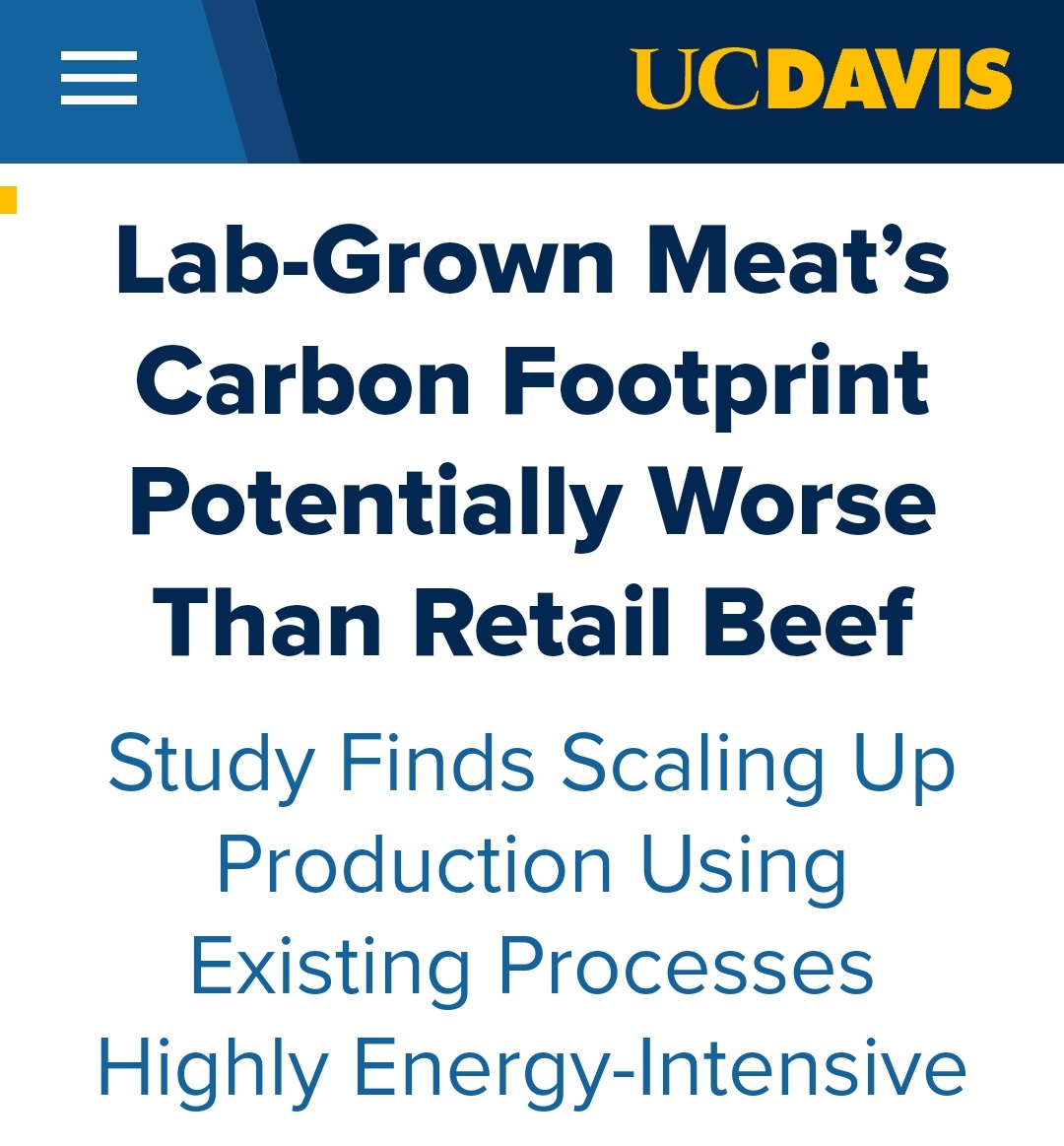 DrEliDavid's tweet photo. New research from UC Davis: “Lab-grown meat is exponentially more harmful to the environment than real meat.”
🤡 https://t.co/QpKOvcholU