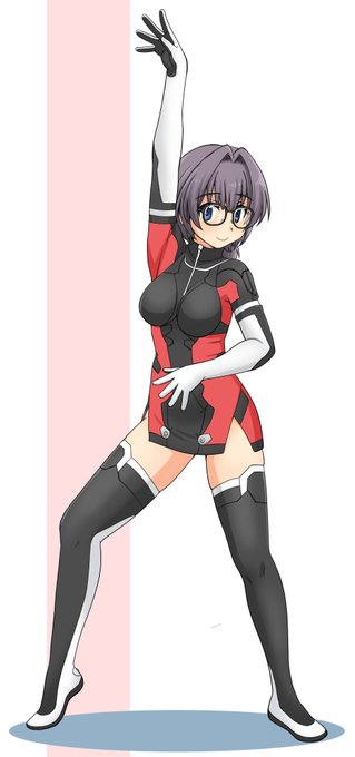 現行スーツで体操・床の決めポーズをとる体操の得意な駒添絵伝さん。 