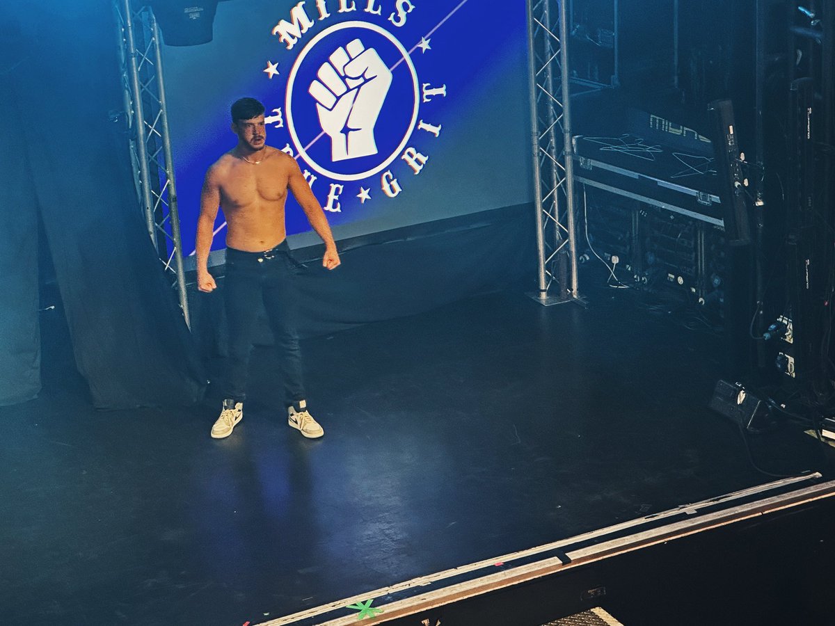 Elliottt93's tweet image. After the events of Day 1, #ConnorMills was invited to address the PROGRESS fans. #SpikeTrivet and @BullitBenno arrived to cut that short and aimed to teach Mills a lesson.

After a bit of miscommunication, Mills was able to drop Spike yet again for the second night in a row!