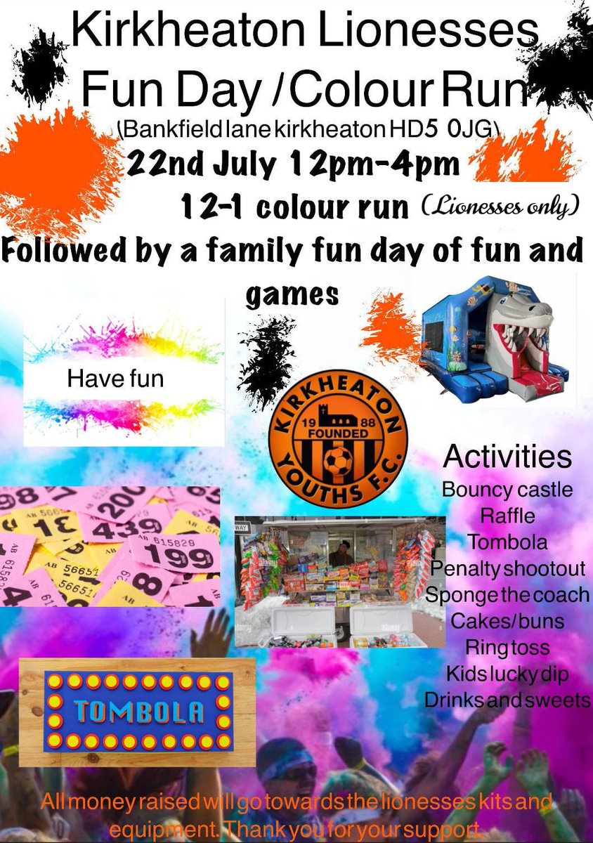 KirkheatonLions's tweet photo. So the girls are having themselves a fun to help raise funds for the team please come along and share some support ⚽️🦁 https://t.co/eCiiz0NCKn