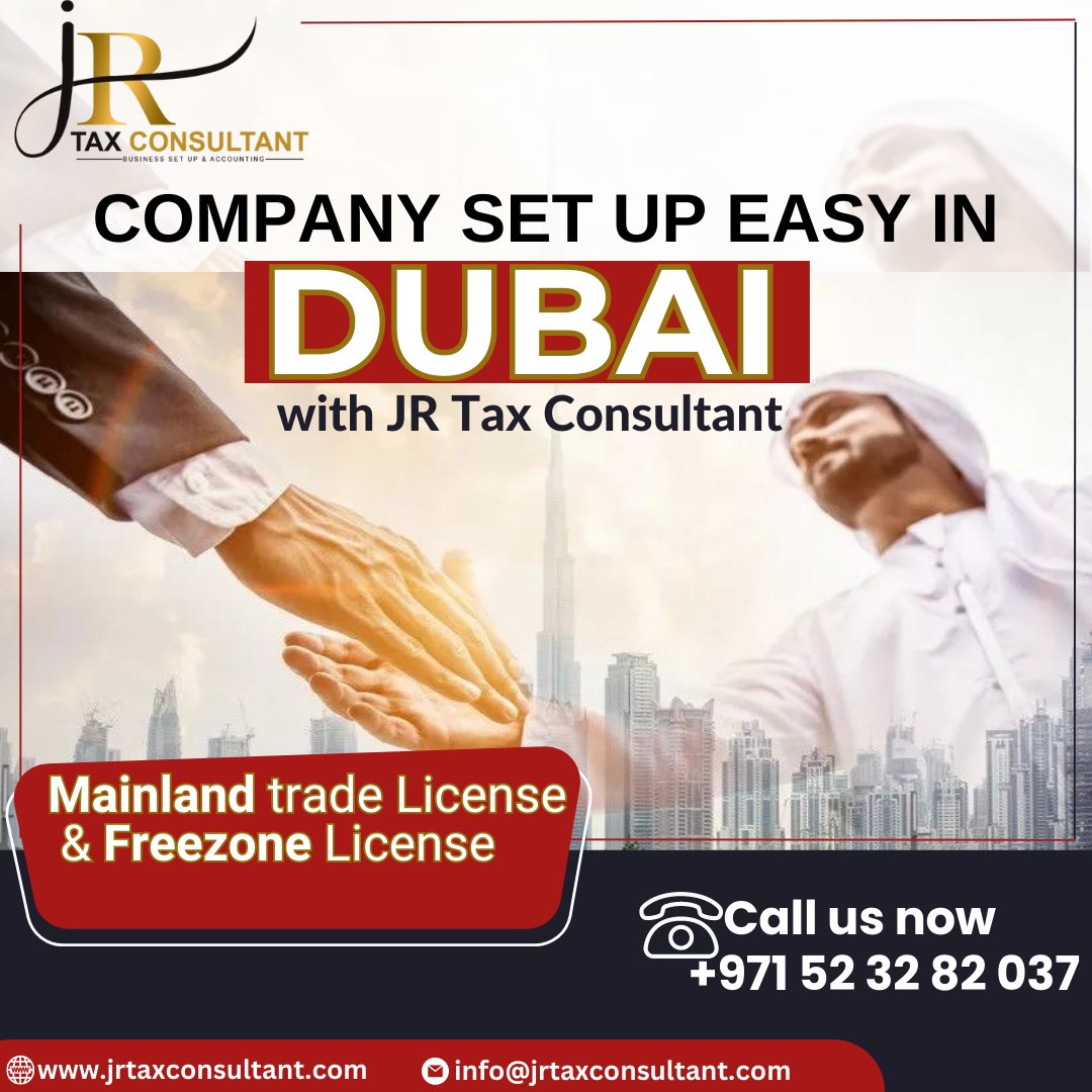 COMPANY SETUP EASY  IN DUBAI WITH JR TAX CONSULTANT !!

#companyformationindubai #HassleFree #stressfree #businesssetup #businesssetupindubai #businesssetupinuae #companyformation #mainlandbusinesssetup #Jrtaxconsultant #Accounting #taxconsultant #taxconsultancy