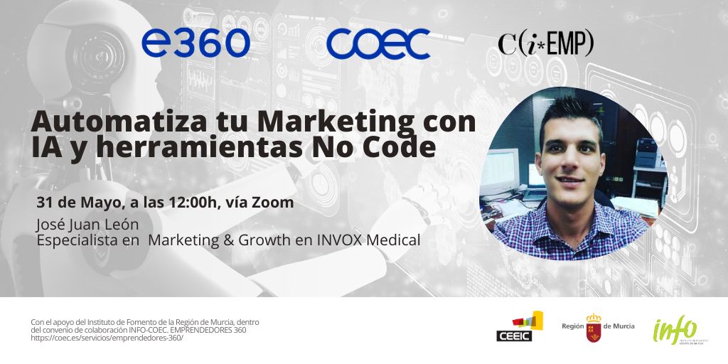 🛒Atrae clientes de forma automática con la #InteligenciaArtificial y las #HerramientasNoCode 

El especialista en #marketing &amp; #Growth  <a href="/leonsotojj/">José Juan León</a> nos habla de la #tecnología que utiliza y que esta al alcance de todos

🟣🔵Apúntate al webinar👇👇👇
forms.gle/MktJecfRsVSaWJ…