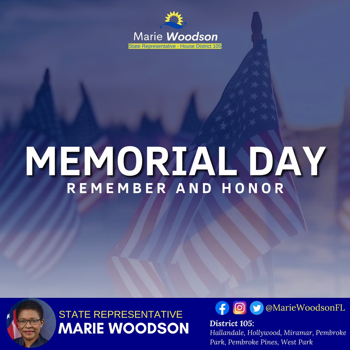 We remember and honor the men and women who made the ultimate sacrifice for our country. Today, we honor them and pray for their families in all the branches of our U.S. Armed Forces.

#HD105 #MemorialDay 🇺🇸