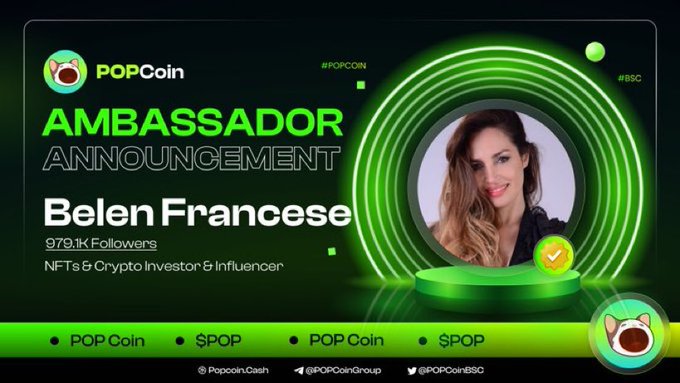 Belen Francese x POP Coin

I am honored to be Onboarding Ambassador For @POPCoinBSC 🔥

POP Coin is a