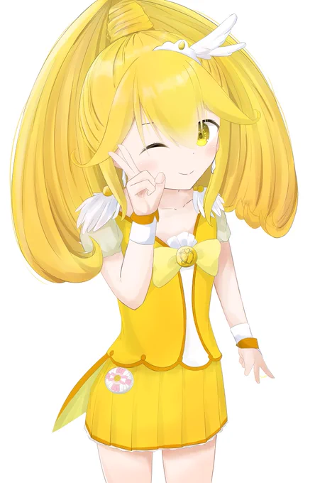 (ピカピカぴかりんじゃんけんポン)  キュアピース   #イラスト #スマイルプリキュア