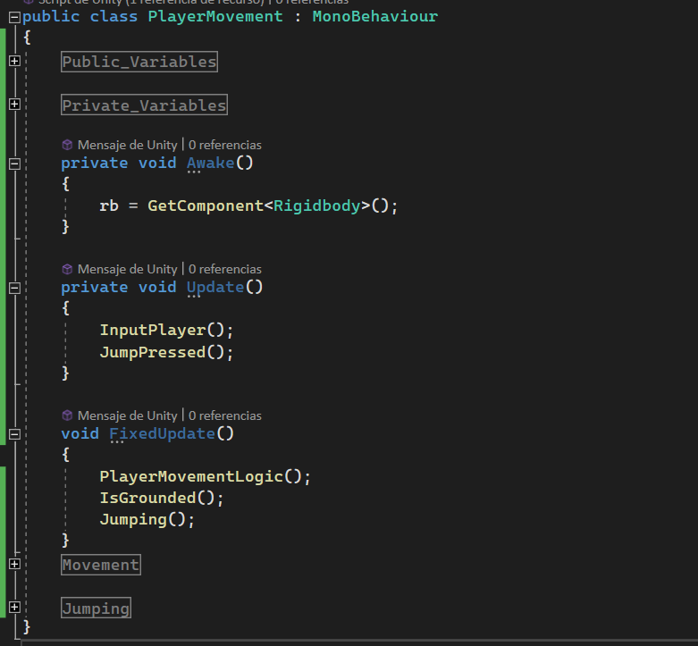 ElenaImagineer's tweet photo. ¡¡Buenas prácticas en el código!! Además de usar funciones para modular el código, usad los region de Unity para tener el código ordenado y más legible:
#region NombreRegion
//Funciones
#endregion
#gamedev #unitytips https://t.co/oAtMP9Qvh3