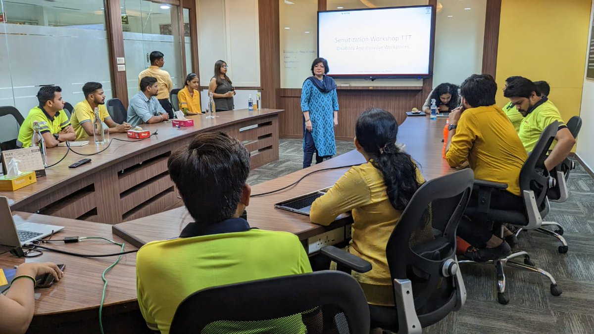 TRRAINindia's tweet image. TRRAIN conducted a workshop with #DHL  Mumbai for #DEIWeek. We explored &apos;ability in disability&apos;, &apos;accessible workplaces&apos;, and introduced Indian Sign Language. The enthusiasm of the #DHL  workforce, along with interpreter Swati Sute, made it an inspiring event.