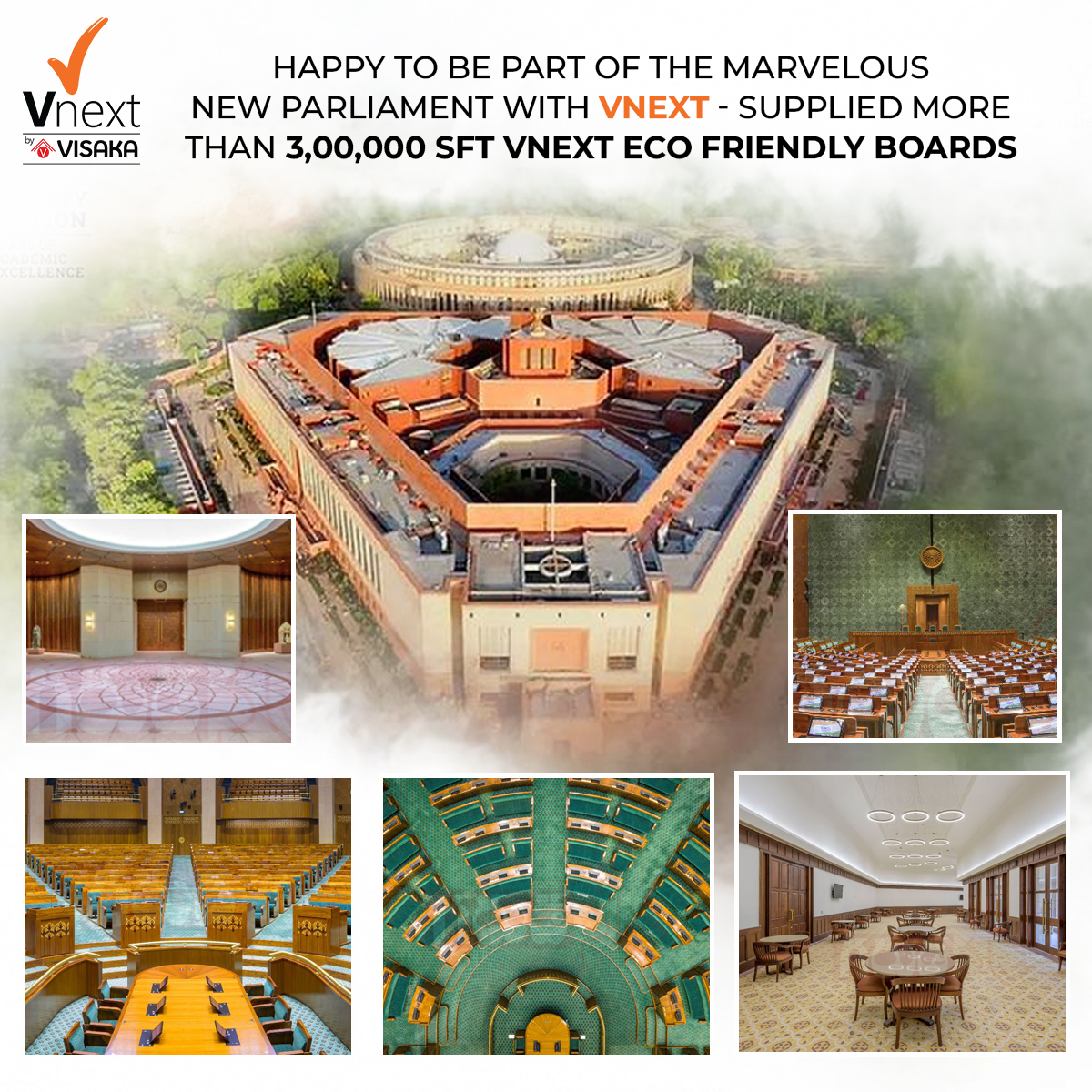 vnext_visaka's tweet photo. What better place to use our #Vnext boards than for this splendid marvel of our country? We are so proud to have received this opportunity.
#Parliament #parliamentbuilding #delhi #sustainableconstruction #BuildWithVnext #NewParliamentBuilding #ParliamentofIndia #buildsustainable https://t.co/9k101GzXR9